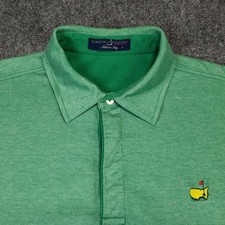 Masters Clubhouse Collection Vtg Polo Men's L Green Cotton Lyocell Stretch Italy picture