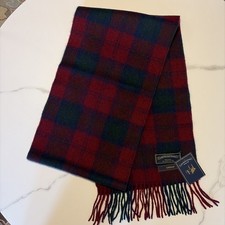 James Pringle Weavers Scotland Lindsay 100% Pure New Wool Scarf Plaid 10” x 70” picture