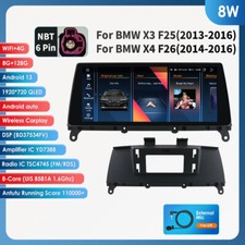 8+128GB Android 14 Carplay GPS Stereo For BMW X3 F25 X4 F26 14-16 NBT Head Unit picture