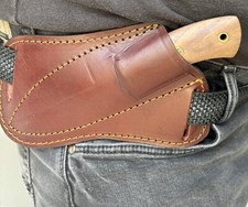 Full Tang Survival Knife Carbon Steel Horizontal Carry Sheath Leather Sharp 8” picture