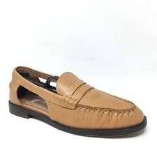 Madewell The Nye Penny Loafers Shoes Womens Size 6 Tan Leather Cutout Slip On picture