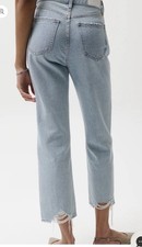 NWT Pistola Charlie high rise classic straight Women’s Size 24 Light Blue Wash picture