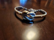 Brighton Bracelet Interlok Harmony Silver Bold Bar Curve  NWOT picture