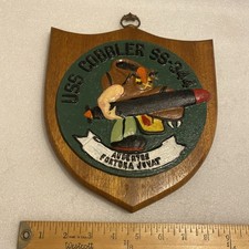 VINTAGE USS COBBLER SS-344 PLAQUE picture