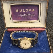 Vintage 1950's BULOVA 23 Jewel RGP Sunburst 30mm Self Winding Men's Watch picture