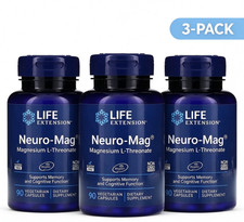 3pc Life Éxtension Neuro-Mag®, Magnesium L-Threonate, 90 Vegetarian Capsules picture