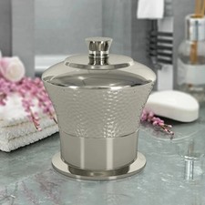Classic Stainless Steel Vanity Jar Stylish Storage For Cotton Swabs,Sponges & Ba picture