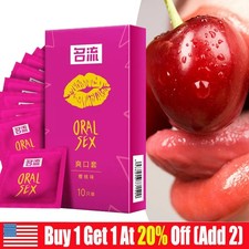 10~50PCS Oral Sex Condoms Cherry Flavor Latex Condones Sleeve Blowjob Sleeve picture