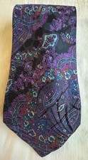 D.Fine, Silk Neck Tie Vintage Luxury Label, Gorgeous Y2K Vibrant paisley picture