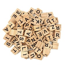 100Pcs Wooden Scrabble Tiles Wood Alphabet Letters for Board Games Wedding Frame picture
