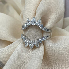 1.20 Ct EF-VS1 Pear Cut Lab Grown Diamond Tiara Enhancer Ring Guard, 14k Gold picture