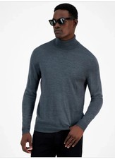 Alfani Men's Merino Wool-Blend Turtleneck Sweater Dark Heather Size XXXL New picture