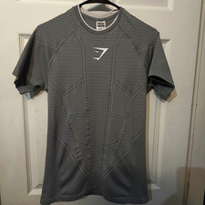 Gymshark ONYX Men's Compression Short Sleeve Crew Neck T-Shirt Gray M picture