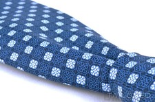 NEW - KITON Blue Geometric 100% Silk Mens 7 FOLD Luxury Tie - 3.50