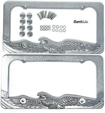 Superb LNF Patriotic Eagle Novelty Design License Plate Frame with Cap picture