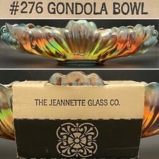 Jeannette Blue Carnival Glass Gondola Centerpiece 15