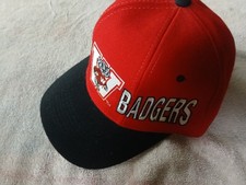 Vintage 90s NCAA Wisconsin Badgers Wool Starter Snapback Tri Power Hat Barely... picture