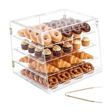 VEVOR Bakery Display Case Acrylic Countertop Pastry Case 4-Tier Rear/Front Door picture