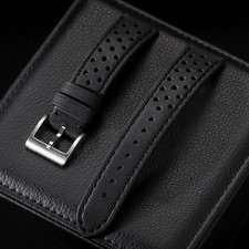 Vintage 70's Perforated Leather Rally Watch Band Quick Release 18/19/20/22mm picture
