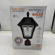 GAMA SONIC Baytown II Black Outdoor Solar LED Landscape Post Light (105B033) picture