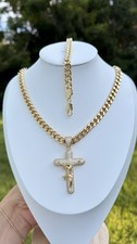 Spectacular 14k Laminate Set Size 20 Necklace and Bracelet 8.5 picture