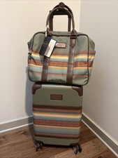 Pendleton Aztec Loden Green Luggage Set Carry On Spinner & Weekend Satchel-NWT picture