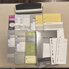 Franklin Covey Classic 7-Ring Planner Refill Lot of 13 w/ Portable 7-Hole Punch picture