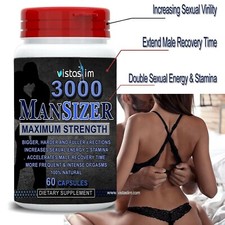 VistaSlim MANSIZER 3000 Male Supplements Longer Size Sexual Stamina 60 Pills picture