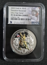 2022 Theodore Roosevelt S$10 Cook Island 2 oz Silver NGC PF 70 Ultra Cameo UHR picture