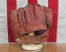 Vintage 1950s Dubow Leather Baseball Glove Fielders Mitt Jim Reese? Model 741 picture