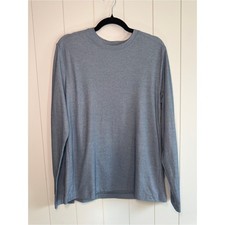 J. Crew Men's Long-Sleeve Crewneck Tee Heather Blue - Size L picture