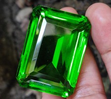 A+ Emerald Cut Green Cut 150 Ct+Natural Brazilian Topaz Certified Loose Gemstone picture