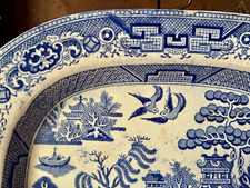 Antique 19th c. English Blue Willow Platter picture