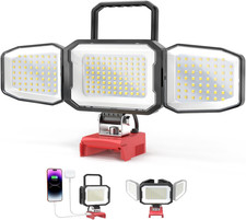 Milwaukee-Compatible 150W LED Work Light, 15000LM, 3-Head Adjustable picture