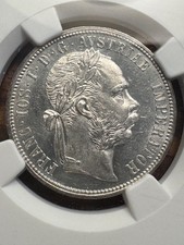 T2: Austria 1890 Silver MS 62 Florin. Free PROMPT Shipping. picture