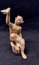 Rare Dahl Jensen Faun w/ Oil Lamp #1334 mint picture