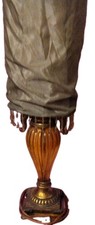 Unique vintage glass and metal table lamp picture
