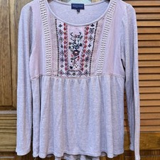Artesia embroidered long sleeve top picture