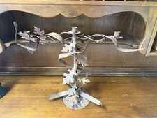 Vtg. Hand-wrought Iron Candelabra Candle Holder Rustic Style picture