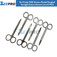 Hu-Friedy S13S Scissors Dental Surgical Straight Suture Scissors Lot of 6 PCS picture