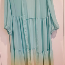 Torrid Women’s Plus 2XL Blue Orange Ombre Long Dress Shawl Style picture