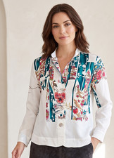 Citron Santa Monica Women's Silk Top Blouse Shirt Tunic Size S M Oriental Asian picture
