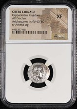 Cappadocian Kingdom GREEK COINAGE AR Drachm NGC XF picture