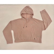 Roxy Womens Blush Pink Modal Blend Wave Logo Pullover Hoodie Size Large picture