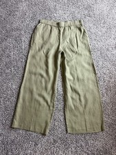 Magaschoni NWT Linen Sage Green Pull On Wide Leg Elastic Waist Pants Size XL picture
