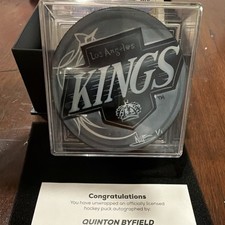 2025-26 Fanatics Under Wrapped Signed Quinton Byfield puck 1/1 Art puck SSP picture