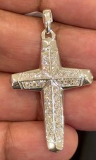 1.25 CARAT CERTIFIED LAB GROWN DIAMONDS STERLING SILVER RHODIUM PLATED 1.85 INCH picture