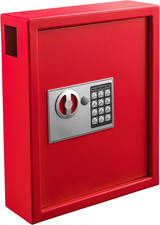 40-Key Lock Box Wall Mount With Code Secure Key Holder Cabinet Space Saving Red picture
