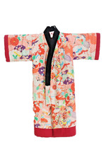 Vintage Japanese Girls Kimono Padded Tanzen Dotera Crane Cotton Pink昭和 picture