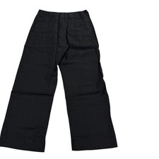 Quince 100% European Linen Patch Pocket Wide Leg Pants Women's Size 6 Black NWT picture